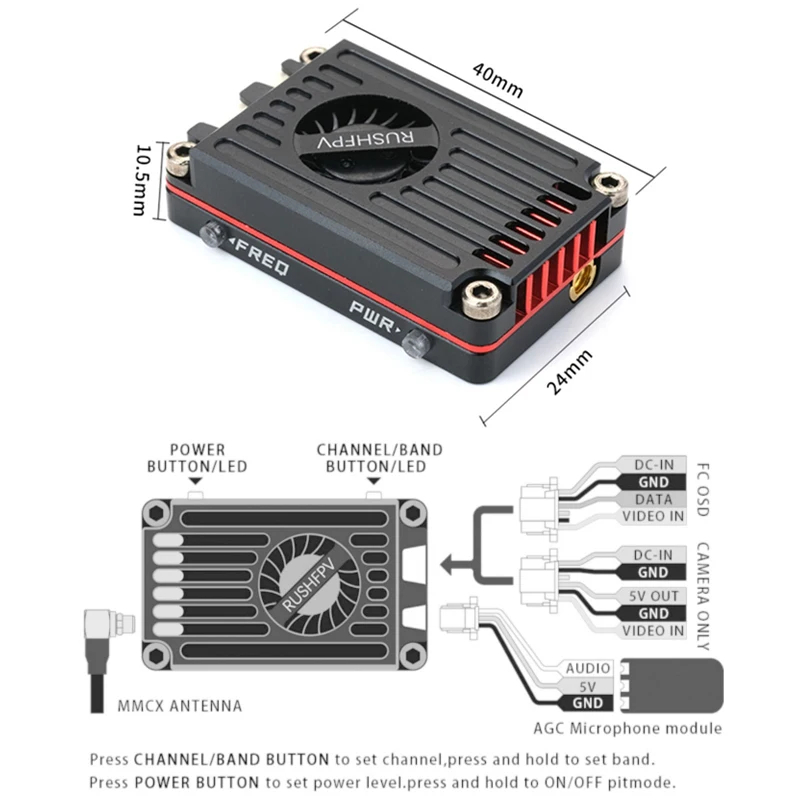 RUSH MAX SOLO 5,8 GHz 2,5 W VT - Rushfpv Rush Max Solo 5.8G 2.5W Vtx reseña y precio